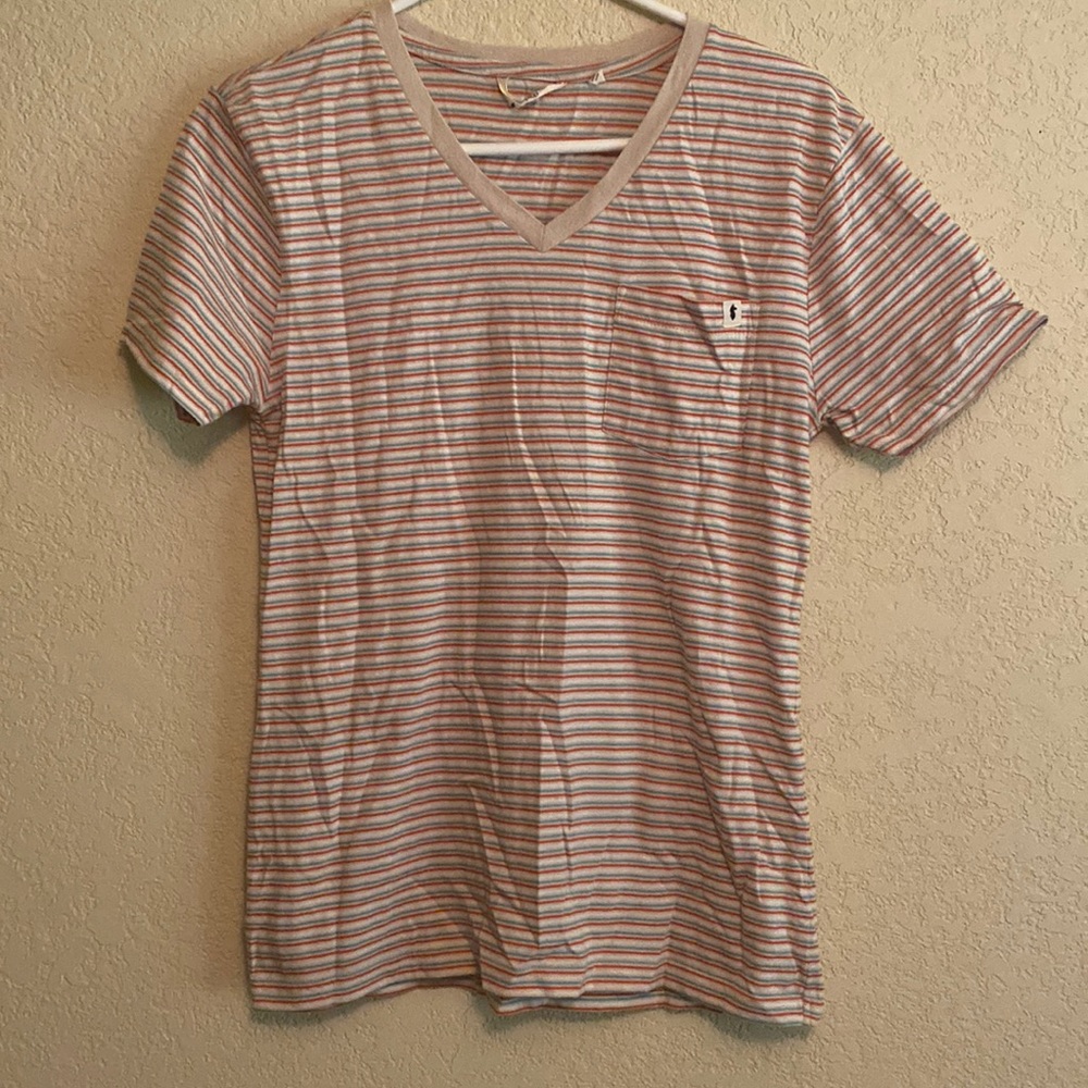 Cotopaxi Striped V Neck Tee Short Sleeve Women’s Size Small- WORN ONCE!